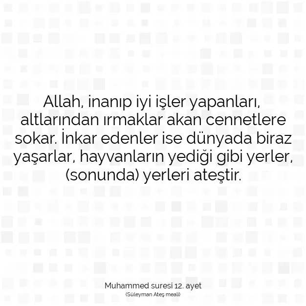 Ayetbul | Kuran Mealleri | Quran | Muhammed suresi 12. ayet