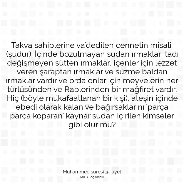 Ayetbul | Kuran Mealleri | Quran | Muhammed suresi 15. ayet