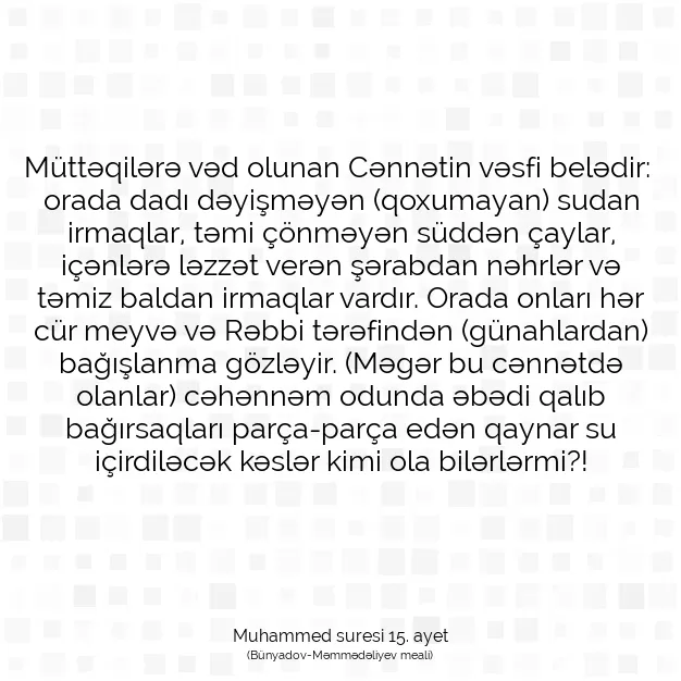 Ayetbul | Kuran Mealleri | Quran | Muhammed suresi 15. ayet