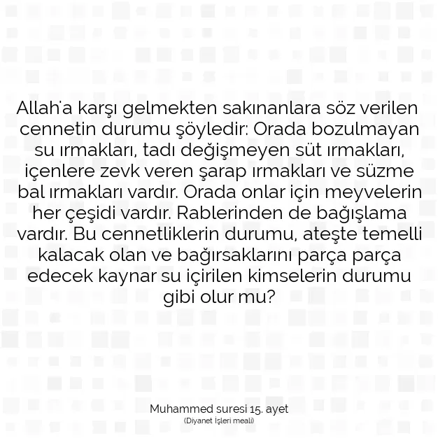 Ayetbul | Kuran Mealleri | Quran | Muhammed suresi 15. ayet