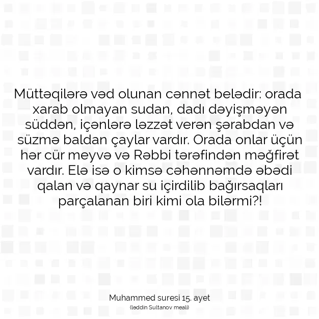 Ayetbul | Kuran Mealleri | Quran | Muhammed suresi 15. ayet