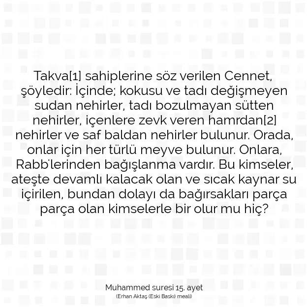 Ayetbul | Kuran Mealleri | Quran | Muhammed suresi 15. ayet