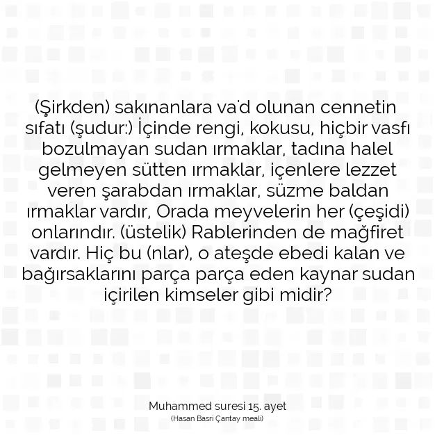 Ayetbul | Kuran Mealleri | Quran | Muhammed suresi 15. ayet