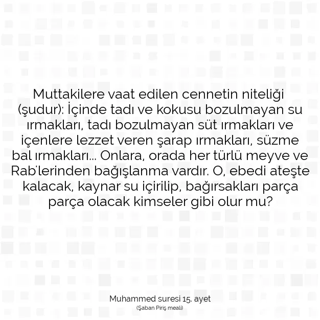 Ayetbul | Kuran Mealleri | Quran | Muhammed suresi 15. ayet