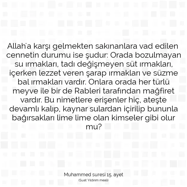 Ayetbul | Kuran Mealleri | Quran | Muhammed suresi 15. ayet