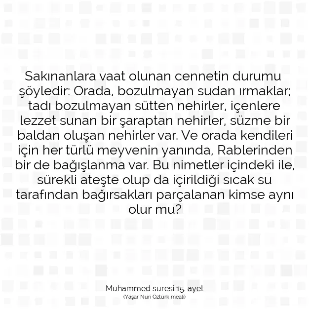 Ayetbul | Kuran Mealleri | Quran | Muhammed suresi 15. ayet