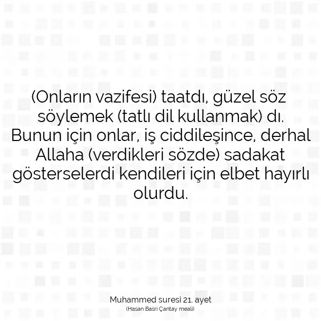 Ayetbul | Kuran Mealleri | Quran | Muhammed suresi 21. ayet