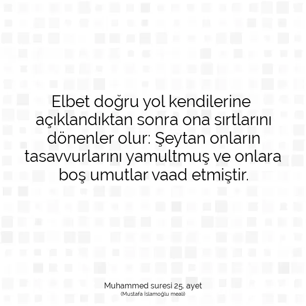 Ayetbul | Kuran Mealleri | Quran | Muhammed suresi 25. ayet