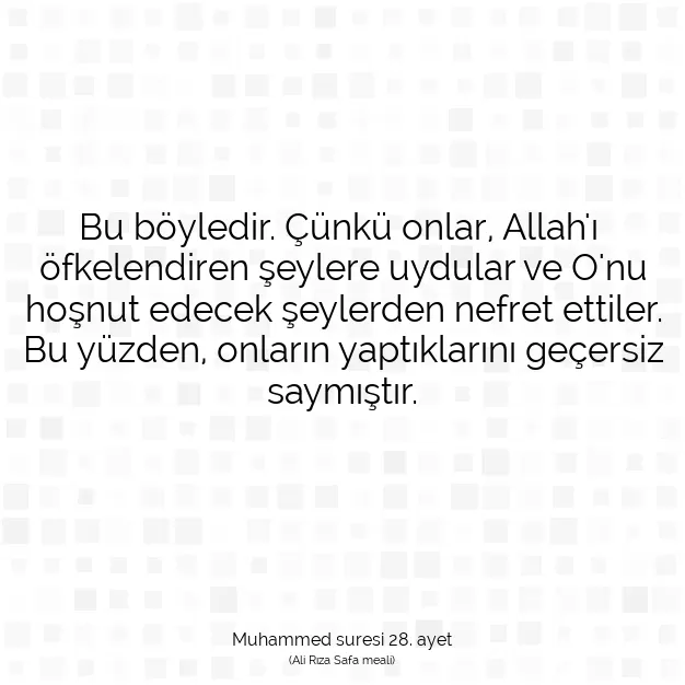 Ayetbul | Kuran Mealleri | Quran | Muhammed suresi 28. ayet