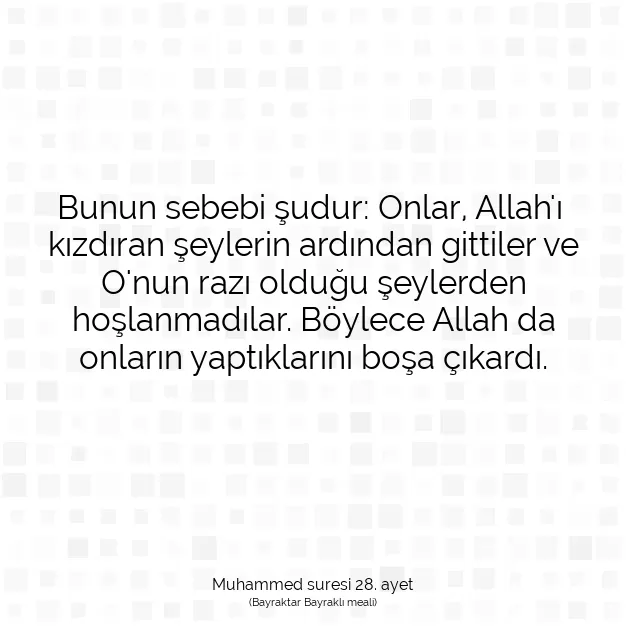 Ayetbul | Kuran Mealleri | Quran | Muhammed suresi 28. ayet