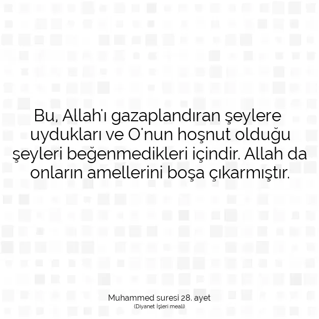 Ayetbul | Kuran Mealleri | Quran | Muhammed suresi 28. ayet