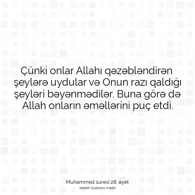 Ayetbul | Kuran Mealleri | Quran | Muhammed suresi 28. ayet