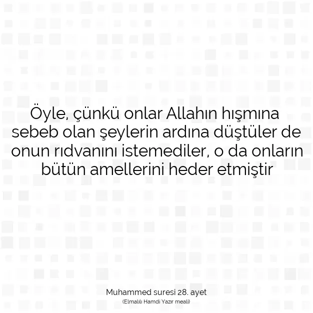 Ayetbul | Kuran Mealleri | Quran | Muhammed suresi 28. ayet