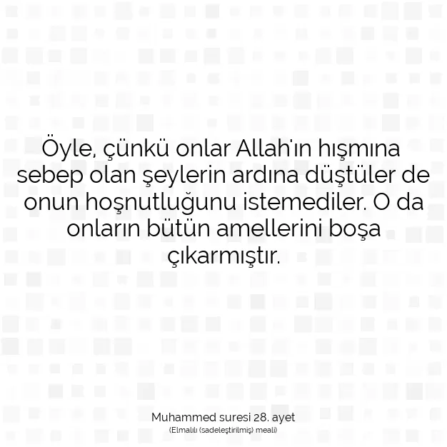 Ayetbul | Kuran Mealleri | Quran | Muhammed suresi 28. ayet