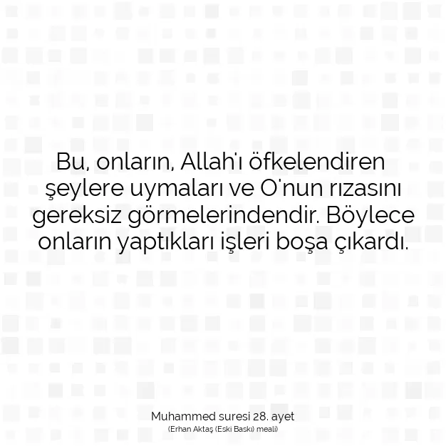 Ayetbul | Kuran Mealleri | Quran | Muhammed suresi 28. ayet