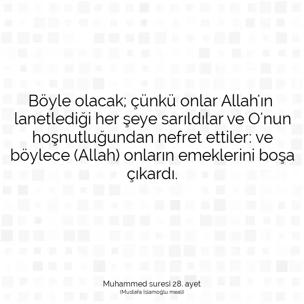 Ayetbul | Kuran Mealleri | Quran | Muhammed suresi 28. ayet