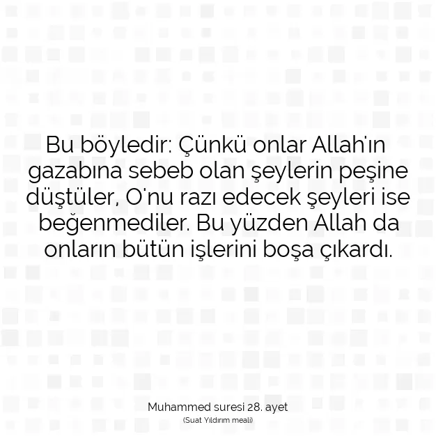 Ayetbul | Kuran Mealleri | Quran | Muhammed suresi 28. ayet