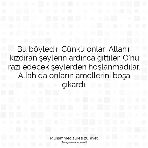 Ayetbul | Kuran Mealleri | Quran | Muhammed suresi 28. ayet