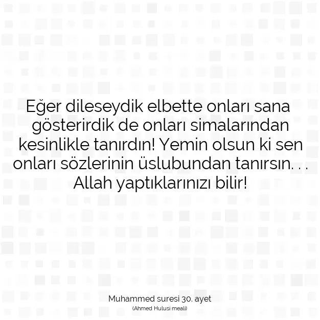 Ayetbul | Kuran Mealleri | Quran | Muhammed suresi 30. ayet