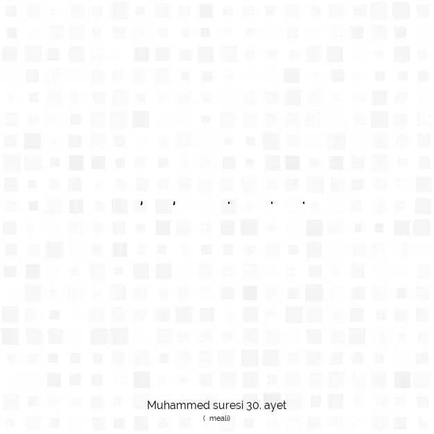 Ayetbul | Kuran Mealleri | Quran | Muhammed suresi 30. ayet