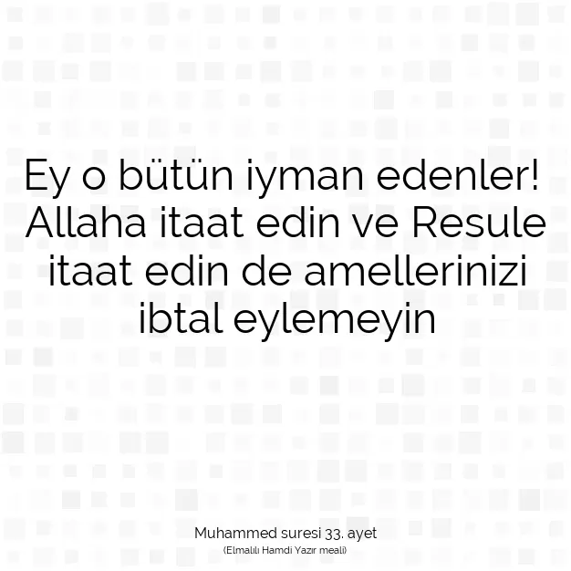 Ayetbul | Kuran Mealleri | Quran | Muhammed suresi 33. ayet