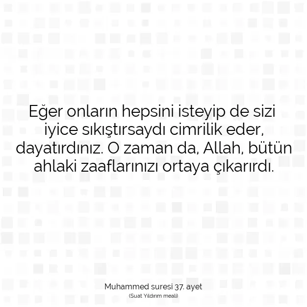 Ayetbul | Kuran Mealleri | Quran | Muhammed suresi 37. ayet