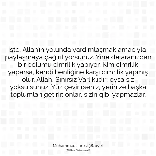 Ayetbul | Kuran Mealleri | Quran | Muhammed suresi 38. ayet