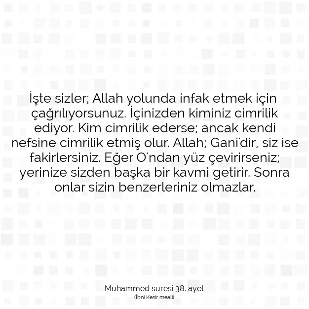 Ayetbul | Kuran Mealleri | Quran | Muhammed suresi 38. ayet