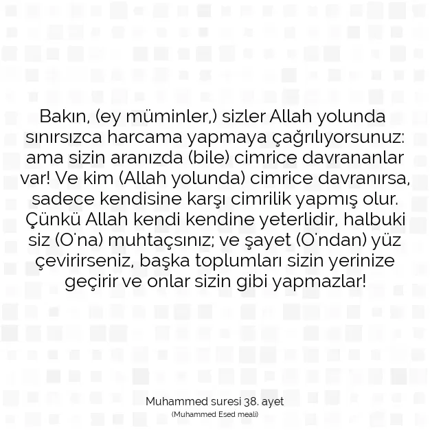 Ayetbul | Kuran Mealleri | Quran | Muhammed suresi 38. ayet