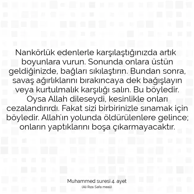 Ayetbul | Kuran Mealleri | Quran | Muhammed suresi 4. ayet