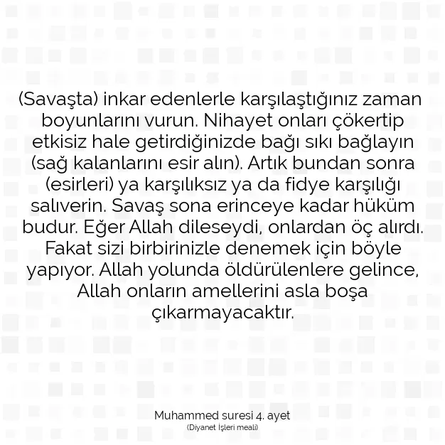 Ayetbul | Kuran Mealleri | Quran | Muhammed suresi 4. ayet