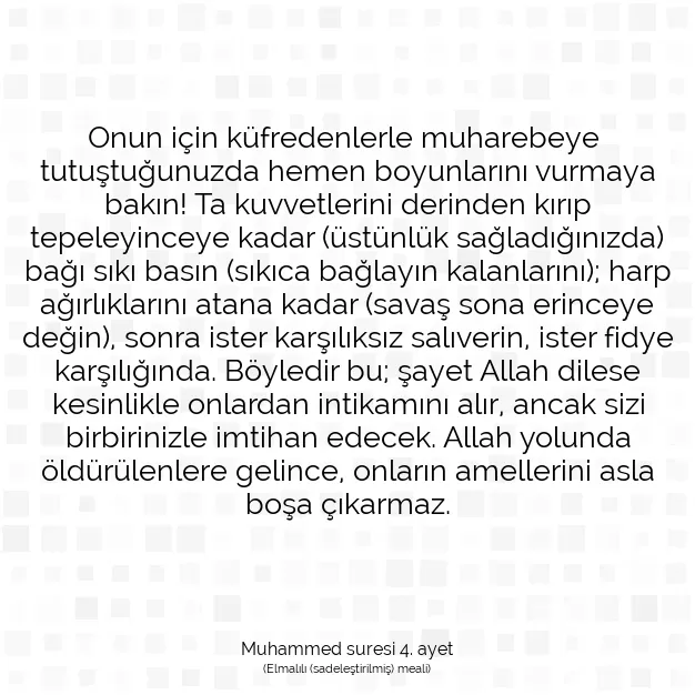 Ayetbul | Kuran Mealleri | Quran | Muhammed suresi 4. ayet