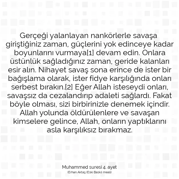 Ayetbul | Kuran Mealleri | Quran | Muhammed suresi 4. ayet