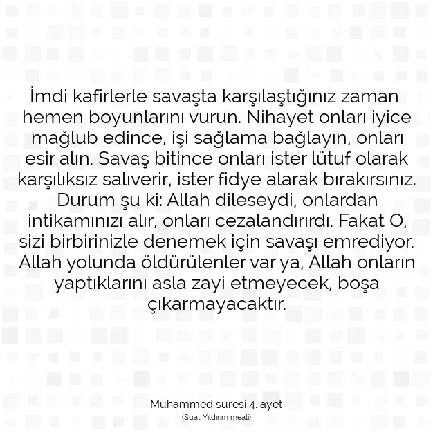 Ayetbul | Kuran Mealleri | Quran | Muhammed suresi 4. ayet