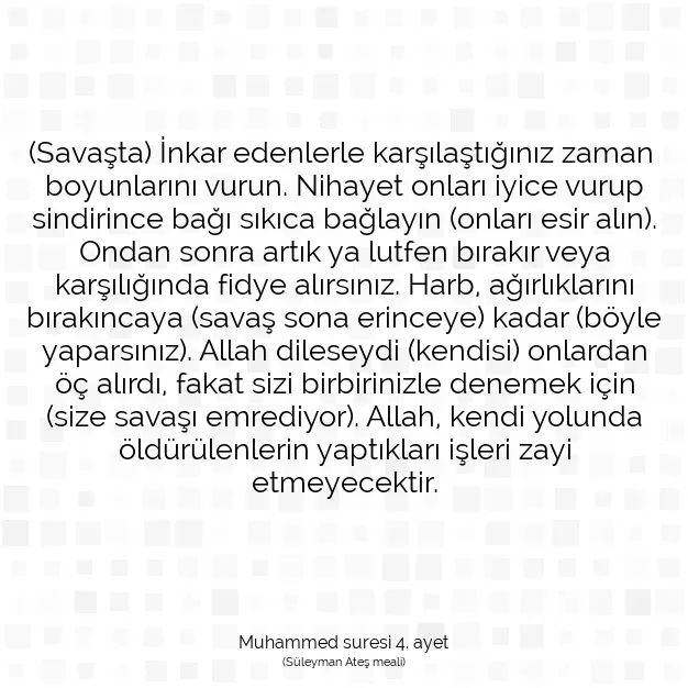 Ayetbul | Kuran Mealleri | Quran | Muhammed suresi 4. ayet