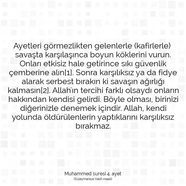 Ayetbul | Kuran Mealleri | Quran | Muhammed suresi 4. ayet