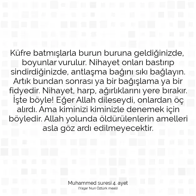 Ayetbul | Kuran Mealleri | Quran | Muhammed suresi 4. ayet