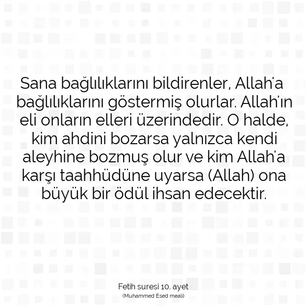 Ayetbul | Kuran Mealleri | Quran | Fetih suresi 10. ayet