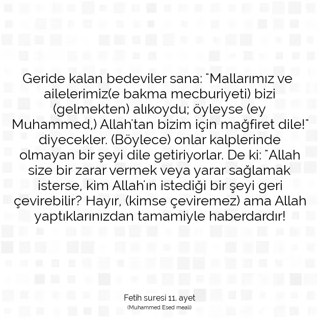 Ayetbul | Kuran Mealleri | Quran | Fetih suresi 11. ayet