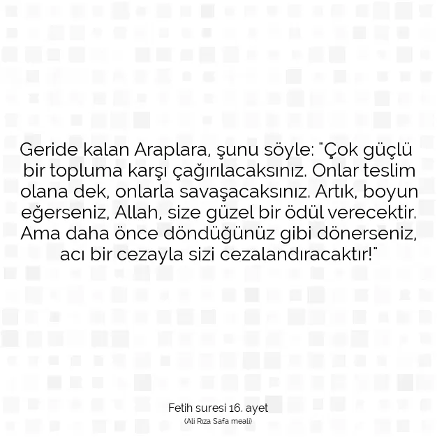 Ayetbul | Kuran Mealleri | Quran | Fetih suresi 16. ayet