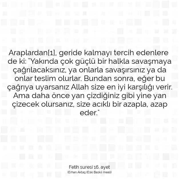 Ayetbul | Kuran Mealleri | Quran | Fetih suresi 16. ayet