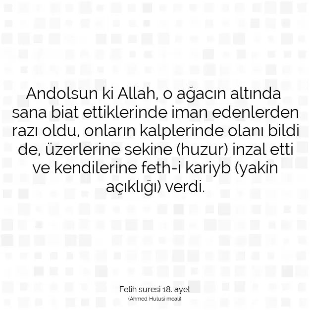 Ayetbul | Kuran Mealleri | Quran | Fetih suresi 18. ayet