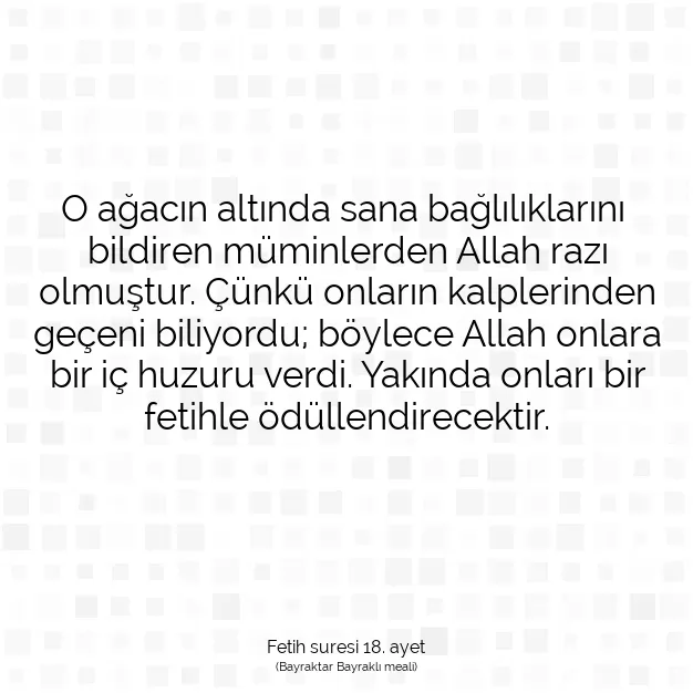 Ayetbul | Kuran Mealleri | Quran | Fetih suresi 18. ayet