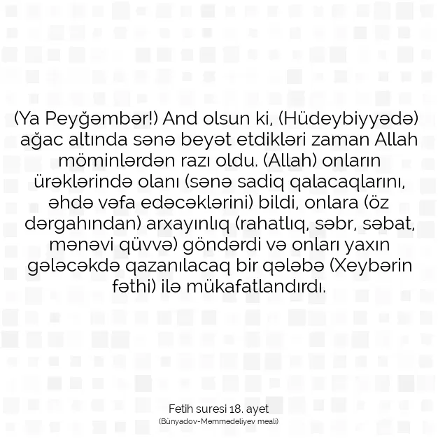 Ayetbul | Kuran Mealleri | Quran | Fetih suresi 18. ayet