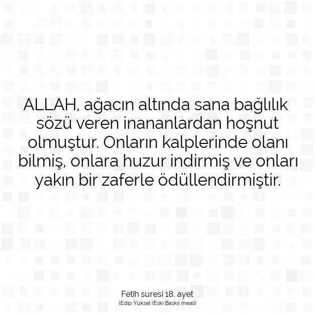 Ayetbul | Kuran Mealleri | Quran | Fetih suresi 18. ayet