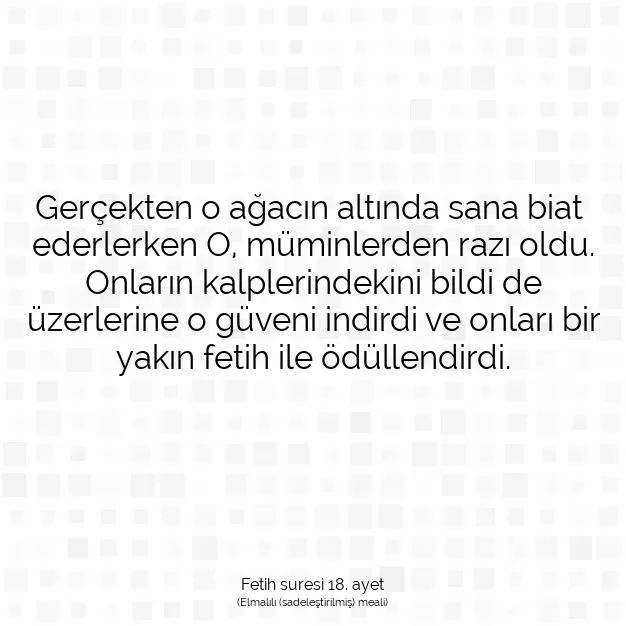 Ayetbul | Kuran Mealleri | Quran | Fetih suresi 18. ayet