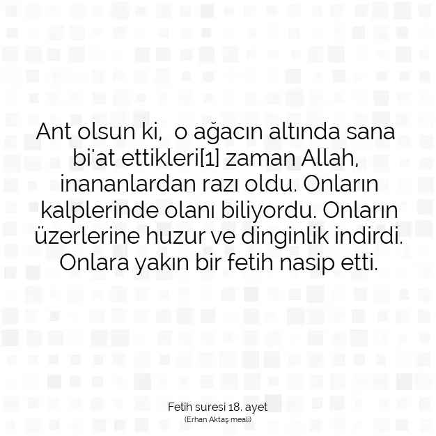 Ayetbul | Kuran Mealleri | Quran | Fetih suresi 18. ayet