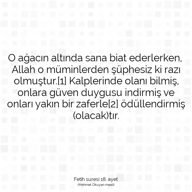 Ayetbul | Kuran Mealleri | Quran | Fetih suresi 18. ayet