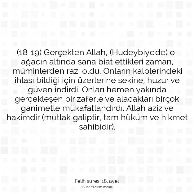 Ayetbul | Kuran Mealleri | Quran | Fetih suresi 18. ayet