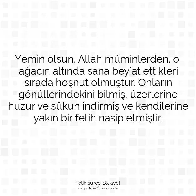 Ayetbul | Kuran Mealleri | Quran | Fetih suresi 18. ayet